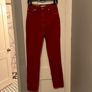 NWT Helmut Lang Red stone washed jeans